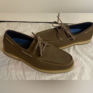 Cary Country Men's Rugged Brown Leather lace Up Boat Shoes size 9M